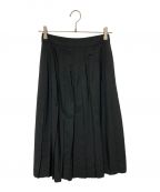 MARGARET HOWELLマーガレットハウエル）の古着「FINE WOOL POPLIN NARROW PLEAT SKIRT/ファインウール ポプリン ナロープリーツ スカート/578-8232003/MARGARET HOWELL/マーガレットハウエル/日本製/18AW」｜ブラック