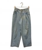 NEON SIGNネオンサイン）の古着「Wide denim slacks “Used”/ワイドデニム スラックス - ユーズド/N0344/NEON SIGN/ネオンサイン/日本製」｜インディゴ