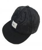 WTAPSダブルタップス）の古着「NYRON RIPSTOP CAP WTAPS ダブルタップス ブラック ナイロンリップストップキャップ キルティング ヒョウタン柄 ロゴ 192HCDT-HT10」｜ブラック