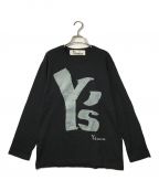 Y's BANG ON!ワイズバングオン！）の古着「ロングスリーブカットソー Y's BANG ON! ワイズバングオン！ yohjiyamamoto  ヨウジヤマモト ロンT プリントT 日本製 YA-T33-052」｜ブラック