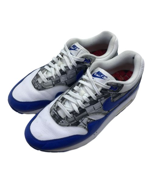 NIKE（ナイキ）NIKE (ナイキ) AIR MAX 1 PRNT/ナイキ エアマックス1 プリント/WE LOVE NIKE/AQ0927-100 ホワイト×ブルー サイズ:US 8.5/UK 7.5/EUR 42/cm 26.5の古着・服飾アイテム