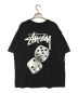 stussy (ステューシー) Fuzzy DiceプリントTシャツ/ファジーダイス プリントTシャツ/stussy/ステューシー/MADE IN HONDURAS ブラック サイズ:SIZE L：6000円