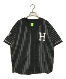 HUF（ハフ）の古着「ベースボールシャツ HUF ハフ フォーエバー ベースボール ジャージ ピンストライプ KN00340」｜ブラック