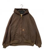 CarHarttカーハート）の古着「アクティブジャケット CarHartt カーハート J130 DKB ブラウン Jacket, Hooded Quilt-lined ジャケット フーディー」｜ブラウン