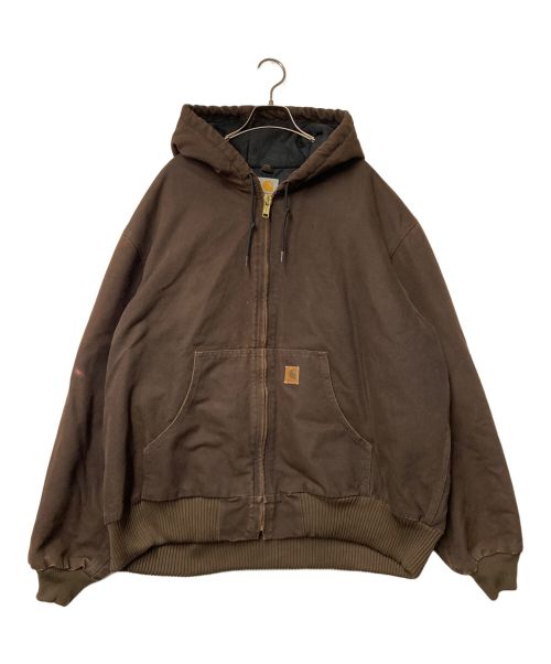 CarHartt（カーハート）CarHartt (カーハート) アクティブジャケット CarHartt カーハート J130 DKB ブラウン Jacket, Hooded Quilt-lined ジャケット フーディー  ブラウン サイズ:2XLの古着・服飾アイテム