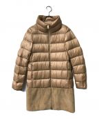 HERNOヘルノ）の古着「Semi-glossy quilted nylon padded coat セミグロッシーキルテッドナイロンパテッドコート HERNO ヘルノ エコファー切替 PI1017D」｜ベージュ