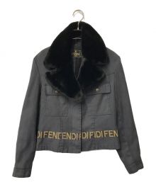 FENDI JEANS（フェンディ ジーンズ）の古着「ロゴファージャケット FENDI JEANS フェンディ ジーンズ 20.532769.34854」｜ブラック