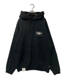 NEIGHBORHOOD×WIND AND SEA（ネイバーフッド×ウィンド アンド シー）の古着「コラボ スウェットプルパーカー/ロゴプリント/バックプリント/オーバーサイズ」｜ブラック