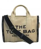 MARC JACOBSマークジェイコブス）の古着「ザ ジャカード トート バッグ ミディアム THE JACQUARD TOTE BAG MEDIUM MARC JACOBS マークジェイコブス M0017027 263 CJQ0214A R THE MARC JACOBS STYLE:TOTE BAG LOCATION:N.Y.C. YEAR:1984 2WAY ベージュ×ブラック」｜ベージュ×ブラック