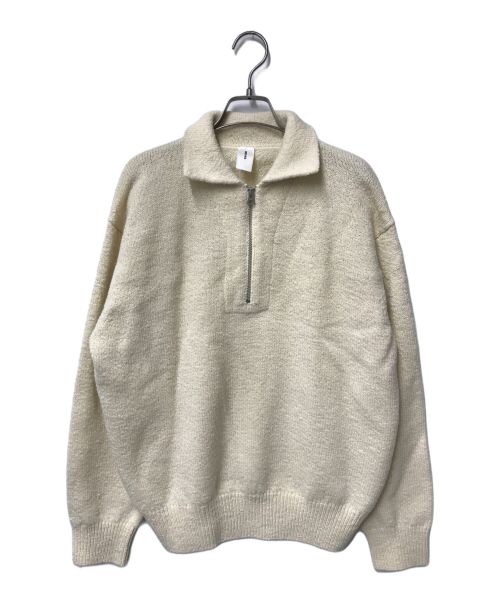 MEIAS（メイアス）MEIAS (メイアス) WOOLON HALF ZIP P/O/ハーフジップ ニットポロ/WOLPO-2A08/メイアス アイボリー サイズ:Mの古着・服飾アイテム