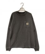 Carhartt WIPカーハート）の古着「L/S POCKET WAFFLE T-SHIRT/A242031/カーハート/コットンワッフル生地」｜グレー