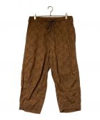 J.S HOMESTEADジャーナルスタンダード ホームステッド）の古着「DYED PAISLEY DART HEM MIL TROUSERS J.S HOMESTEAD ジャーナルスタンダード ホームステッド 20030470145010 ブラウン ペイズリー ワイド イージーパンツ」｜ブラウン