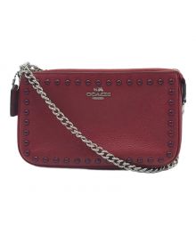 COACH（コーチ）の古着「スタッズ チェーンハンドバッグ COACH コーチ 66380 レッド」｜レッド