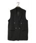 HERENCIA（ヘレンチア）の古着「Pearl button peak lapel gilet/ダブルロングベスト/H224112」｜ブラック