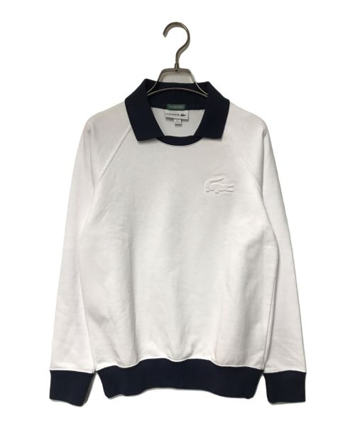 LACOSTE（ラコステ）LACOSTE (ラコステ) BEAMS (ビームス) ポロスウェット LACOSTE ラコステ BEAMS ビームス SH097PL ゴルフウェアスウェット ホワイト×ネイビー サイズ:FR1/US XXSの古着・服飾アイテム