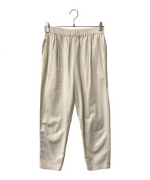 evam eva（エヴァムエヴァ）の古着「cotton tuck pants evam eva エヴァムエヴァ E221T199 アイボリー」｜アイボリー