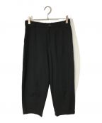 evam evaエヴァムエヴァ）の古着「cotton silk cropped pants/コットンシルククロップドパンツ/E203T014」｜ブラック