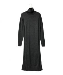 theory（セオリー）の古着「タートルネックニットワンピース DROP SHOULDER EM WOOL theory セオリー 10-1305707-045-902」｜グレー