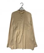 AURALEEオーラリー）の古着「SHUTTLE GEORGETTE CLOTH P/O SHIRTS AURALEE オーラリー A20SS01MG コットンプルオーバーシャツ ベージュ」｜ベージュ