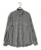 Porter Classicポータークラシック）の古着「ROLL UP SHIRT/ロールアップシャツ/ギンガムチェック/コットン/日本製」｜ブラック×ホワイト