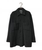 AURALEEオーラリー）の古着「CASHMERE WOOL BRUSHED JERSEY BIG SHIRTS AURALEE オーラリー A21AB01PT グレー ニットシャツブルゾン カシミヤ ウール」｜グレー