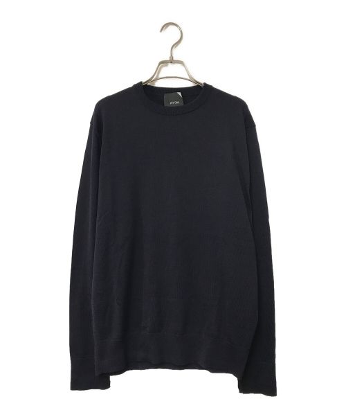 ATON（エイトン）ATON (エイトン) SLOW WOOL CREW NECK PULLOVER ネイビー サイズ:4の古着・服飾アイテム