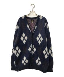 Needles（ニードルズ）の古着「MOHAIR CARDIGAN - ARGYLE Needles ニードルス/ニードルズ モヘヤカーディガン アーガイル LQ452」｜ネイビー