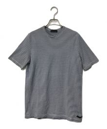 PRADA（プラダ）の古着「ボーダーTシャツ PRADA プラダ UJM691 ブルー×ホワイト UJM691」｜ブルー×ホワイト