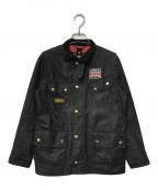 Barbourバブアー）の古着「UNION JACK INTERNATIONAL JACKET ユニオンジャック インターナショナルジャケット Barbour バブアー キッズ オイルドコットン 1502071」｜ブラック