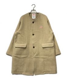 DANTON（ダントン）の古着「WOOL LIGHT PILE ノーカラーロングコート　DT-A0012　DANTON/ダントン」｜ベージュ