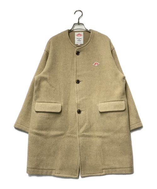 DANTON（ダントン）DANTON (ダントン) WOOL LIGHT PILE ノーカラーロングコート　DT-A0012　DANTON/ダントン ベージュ サイズ:36の古着・服飾アイテム