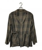 COMOLIコモリ）の古着「Wool Ramie Check Jacket COMOLI コモリ L03-01004」｜ブラウン