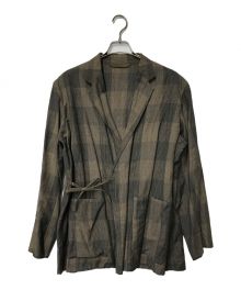 COMOLI（コモリ）の古着「Wool Ramie Check Jacket COMOLI コモリ L03-01004」｜ブラウン