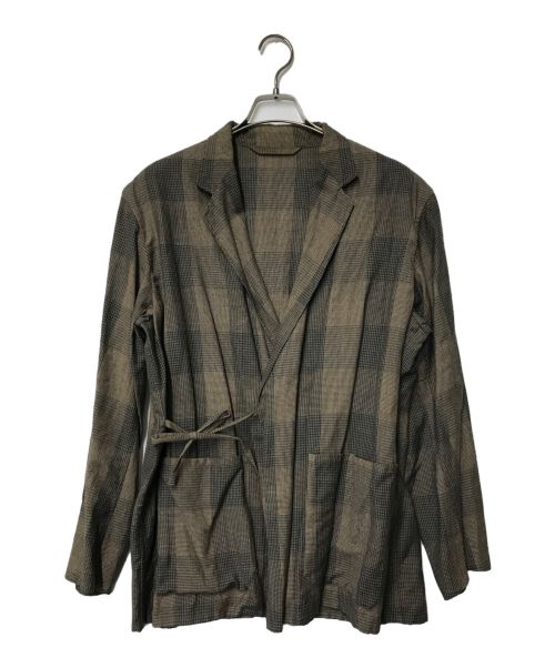 COMOLI（コモリ）COMOLI (コモリ) Wool Ramie Check Jacket COMOLI コモリ L03-01004 ブラウン サイズ:2の古着・服飾アイテム