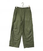 TapWaterタップウォーター）の古着「Cotton Linen Back Sateen Military Trousers TapWater タップウォーター TP241-40017 オリーブ」｜オリーブ