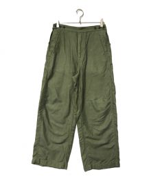 TapWater（タップウォーター）の古着「Cotton Linen Back Sateen Military Trousers TapWater タップウォーター TP241-40017 オリーブ」｜オリーブ