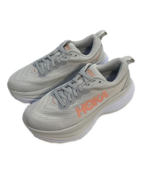 HOKAONEONE（ホカオネオネ）HOKAONEONE (ホカオネオネ) W BONDI 8 ボンダイ HOKAONEONE ホカオネオネ 1127952 スニーカー ランニングシューズ ロードシューズ グレー×ピンク グレー サイズ:23の古着・服飾アイテム