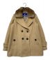 BURBERRY BLUE LABEL（バーバリーブルーレーベル）の古着「襟ラビットファー アンゴラ混ウール ダブルコート BURBERRY BLUE LABEL バーバリーブルーレーベル E1B31-630-40 ベージュ」｜ベージュ