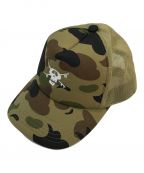 stussy hats×A BATHING APEステューシー×アベイシングエイプ）の古着「カモメッシュキャップ/STUSSY HATS/ステューシー/A BATHING APE/アベイシングエイプ/30周年記念品」｜カーキ