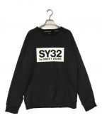 sy32 by sweet yearsエスワイサーティトゥバイスィートイヤーズ）の古着「ロゴスウェット SY32 by SWEET YEARS エスワイサーティトゥバイスィートイヤーズエスワイサーティトゥバイスィートイヤーズ TNS1705 BOX LOGO P/O CREW ブラック」｜ブラック