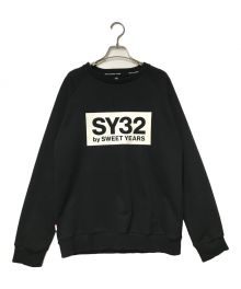 sy32 by sweet years（エスワイサーティトゥバイスィートイヤーズ）の古着「ロゴスウェット SY32 by SWEET YEARS エスワイサーティトゥバイスィートイヤーズエスワイサーティトゥバイスィートイヤーズ TNS1705 BOX LOGO P/O CREW ブラック」｜ブラック