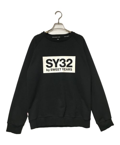 sy32 by sweet years（エスワイサーティトゥバイスィートイヤーズ）SY32 by SWEET YEARS ロゴスウェット SY32 by SWEET YEARS エスワイサーティトゥバイスィートイヤーズエスワイサーティトゥバイスィートイヤーズ TNS1705 BOX LOGO P/O CREW ブラックの古着・服飾アイテム