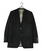 BURBERRY BLACK LABELバーバリーブラックレーベル）の古着「2B裏チェックテーラードジャケット BURBERRY BLACK LABEL バーバリーブラックレーベル 本切羽 サイドベンツ 日本製 シルク混 BME92-105-09」｜ブラック