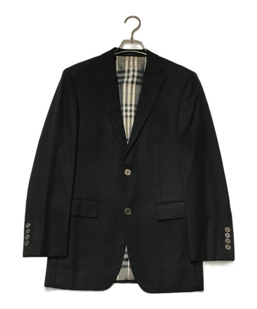 BURBERRY BLACK LABEL（バーバリーブラックレーベル）BURBERRY BLACK LABEL 2B裏チェックテーラードジャケット BURBERRY BLACK LABEL バーバリーブラックレーベル 本切羽 サイドベンツ 日本製 シルク混 BME92-105-09 ブラック サイズ:Sの古着・服飾アイテム