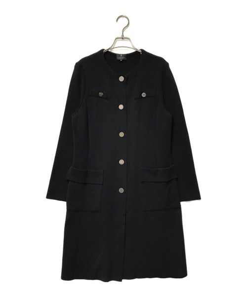 LANVIN COLLECTION（ランバンコレクション）LANVIN COLLECTION (ランバンコレクション) ノーカラーコート LANVIN COLLECTION ランバンコレクション ウールニットコート 日本製 2295125 ブラック サイズ:38の古着・服飾アイテム