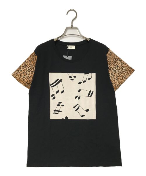 Saint Laurent Paris（サンローランパリ）Saint Laurent Paris (サンローランパリ) 音符レオパードＴシャツ Saint Laurent Paris サンローランパリ プリントT イタリア製 440543 ブラック サイズ:Ⅿの古着・服飾アイテム