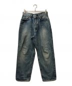 MARKAマーカ）の古着「NEW COCOON FIT JEANS - ORGANIC COTTON 13.5oz SELVEDGE DENIM ニューコクーンフィットジーンズ オーガニックコットン セルビッジ MARKA マーカ USED加工 ユーズド加工 ボタンフライ M24C07PT01C」｜インディゴ