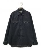 MARKAマーカ）の古着「ORGANIC COTTON 8.5oz DENIM WESTERN RIDERS SHIRT オーガニックコットン デニムウエスタンライダースシャツ ピグメント加工 製品染め USED加工 ユーズド加工 MARKA マーカ M24C04SH01C」｜インディゴ