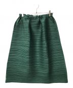 PLEATS PLEASEプリーツプリーズ）の古着「THICKER BOUNCE SKIRT シッカーバウンススカート PLEATS PLEASE プリーツプリーズ ISSEYMIYAKE イッセイミヤケ 日本製 23SS 23年春夏 PP31JG413」｜グリーン