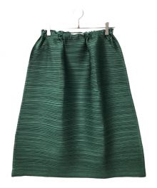 PLEATS PLEASE（プリーツプリーズ）の古着「THICKER BOUNCE SKIRT シッカーバウンススカート PLEATS PLEASE プリーツプリーズ ISSEYMIYAKE イッセイミヤケ 日本製 23SS 23年春夏 PP31JG413」｜グリーン